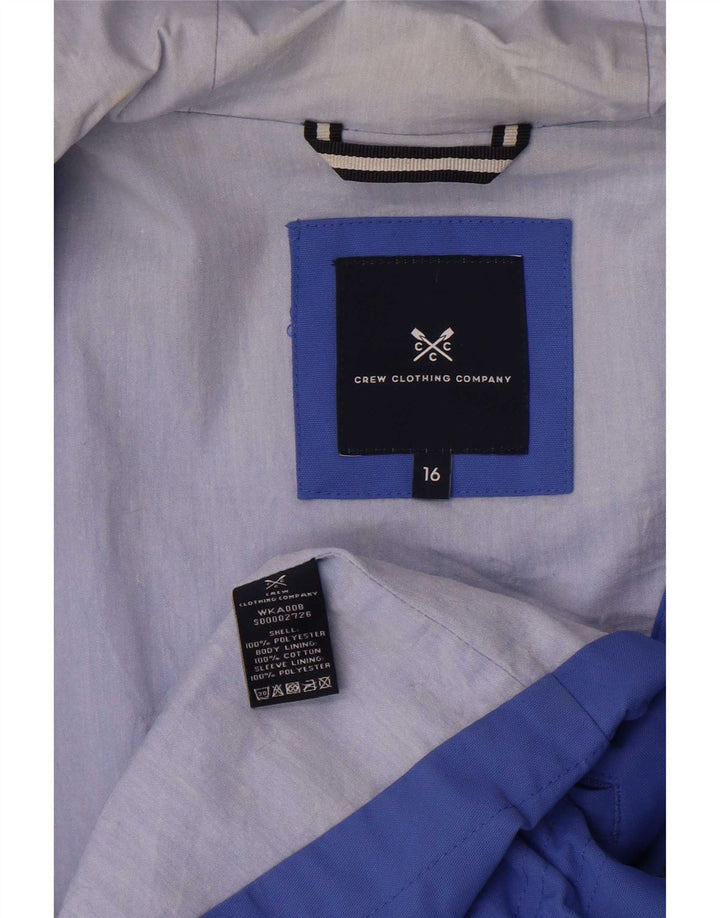 Crew Clothing Giacca antipioggia con cappuccio da donna UK 16 Large Blu Poliestere