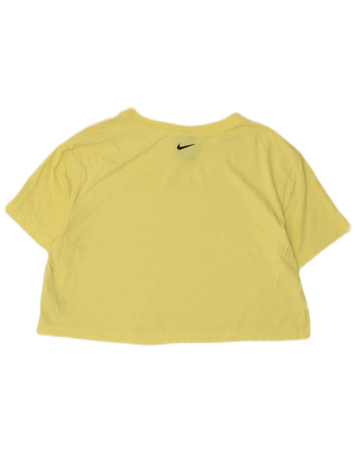 T-shirt corta da donna Nike UK 14 cotone giallo medio
