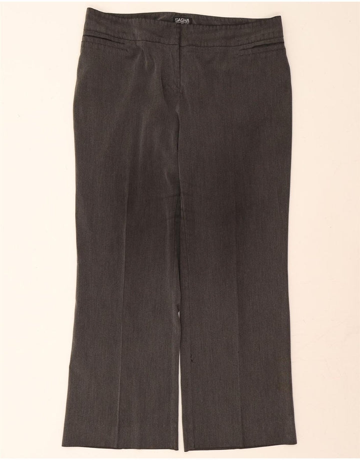 SASHA Womens Bootcut Casual Trousers US 16 2XL W36 L29 Grey Polyester Vintage Sasha and Second-Hand Sasha from Messina Hembry 