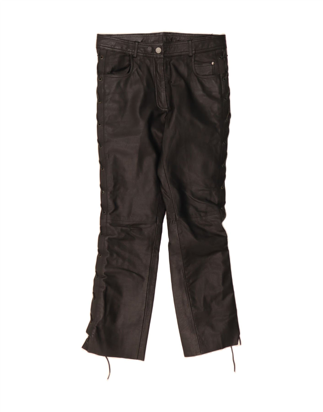 HIGHWAY 1 Womens Straight Trousers EU 40 Medium W30 L30 Black Leather Vintage Highway 1 and Second-Hand Highway 1 from Messina Hembry 