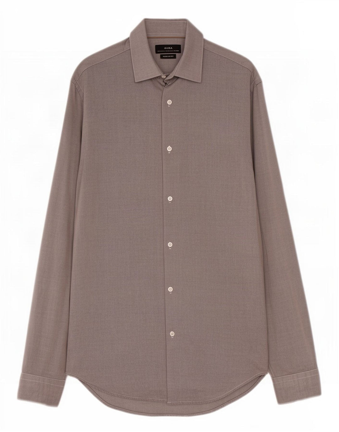 Camicia Zara da uomo vestibilità regolare in cotone grigio medio