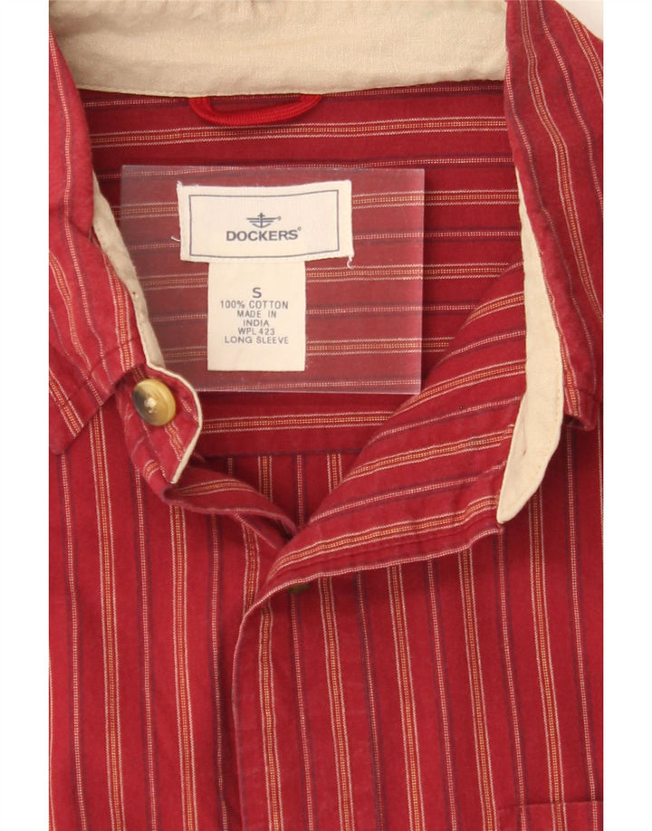 DOCKERS Mens Shirt Small Red Striped Cotton Vintage Dockers and Second-Hand Dockers from Messina Hembry 
