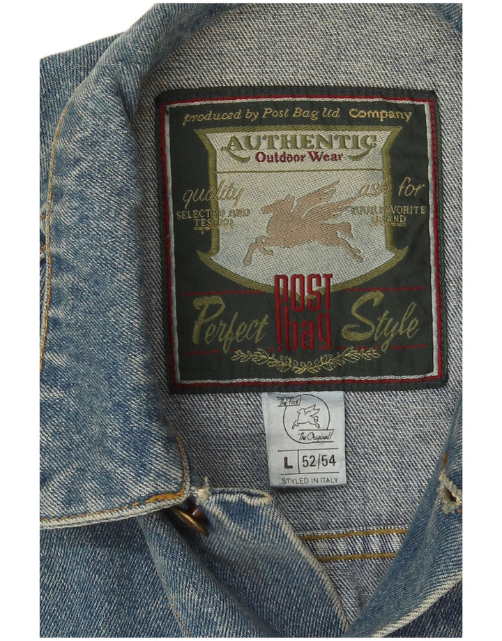 Giacca di jeans vintage da uomo IT 52/54 Large in cotone blu