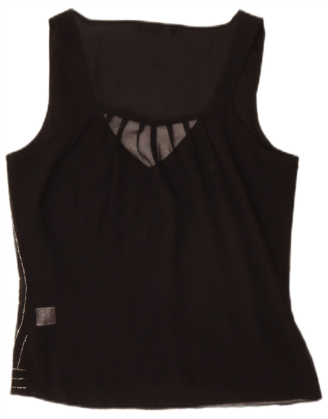 JANE NORMAN Camicetta senza maniche da donna UK 8 piccola a righe nere