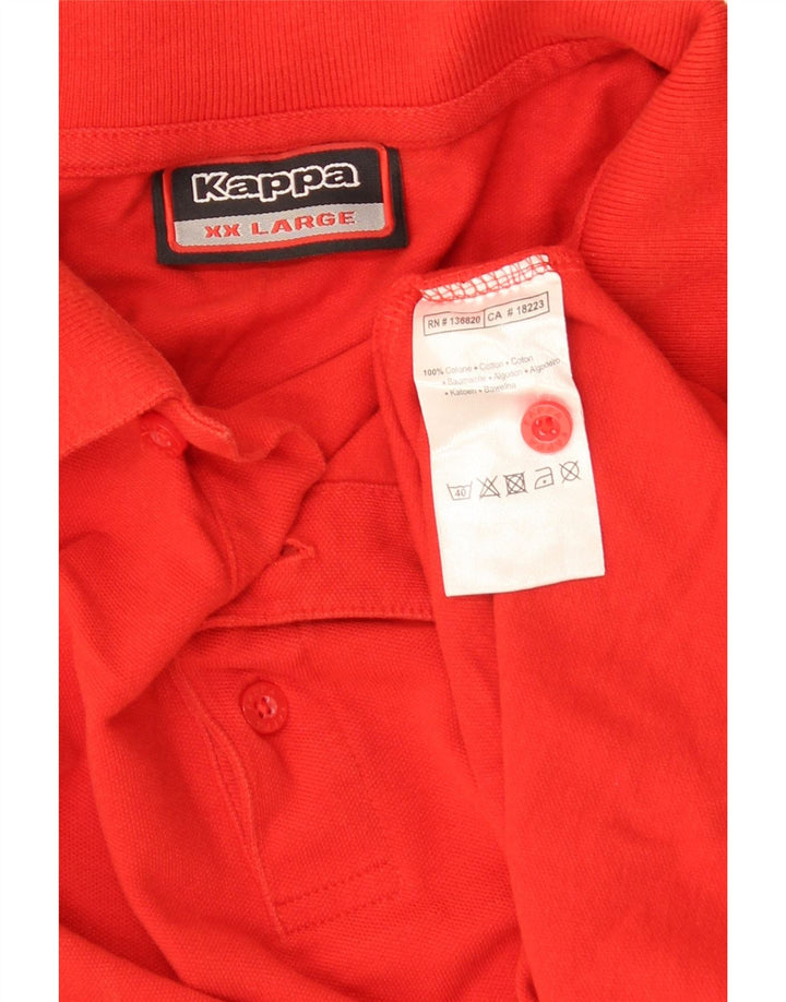 Polo da uomo KAPPA 2XL rossa in cotone