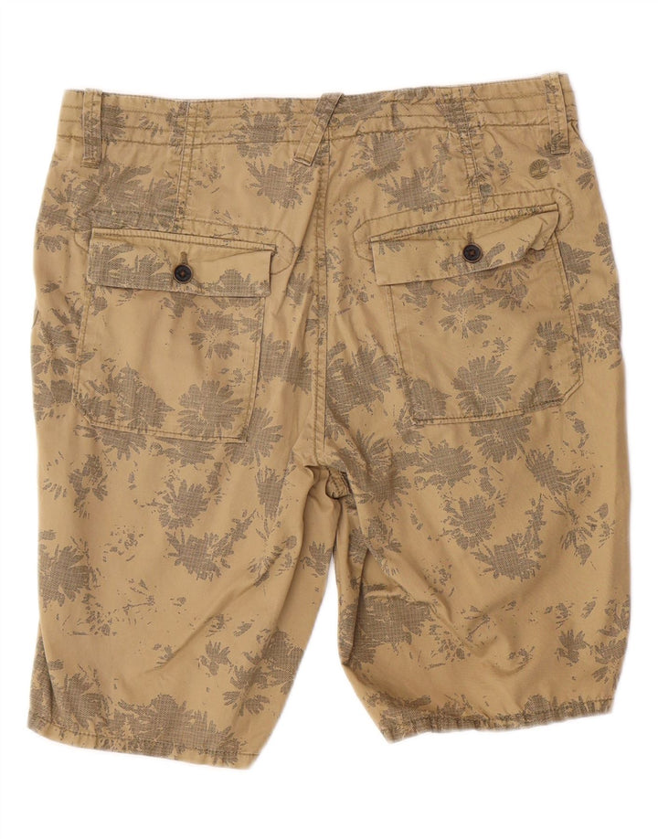 TIMBERLAND Mens Chino Shorts W30 Medium Beige Floral Cotton