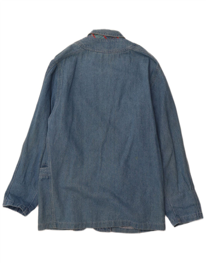 POP 84 Giacca blazer in denim da uomo a 2 bottoni UK 38 Cotone blu medio