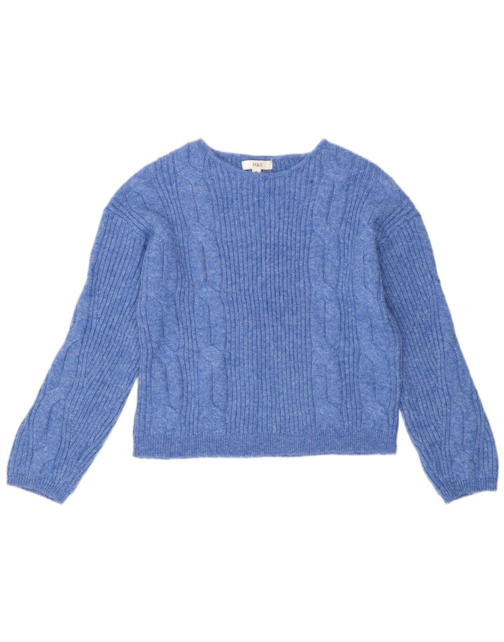 Maglione maglione con scollo a barca da donna Marks & Spencer UK 14 Blu medio