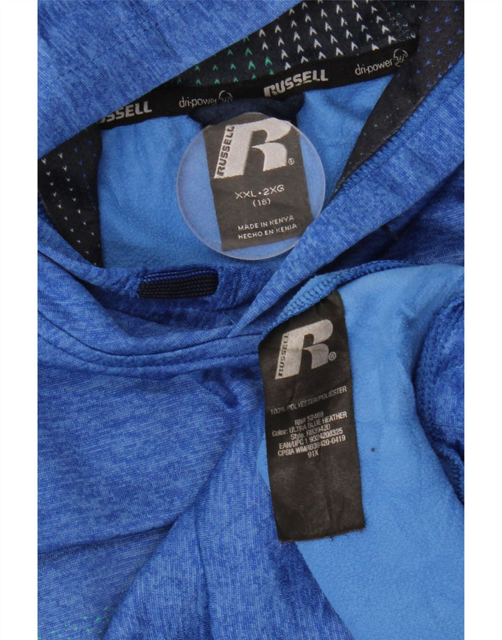 Maglione con cappuccio Dri-Power per ragazzi RUSSELL ATHLETIC 15-16 anni 2XL Blu