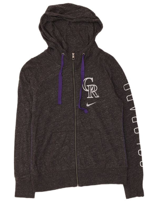 Felpa con cappuccio e zip Nike Colorado Rockies da donna UK 14 Grigio medio chiazzato