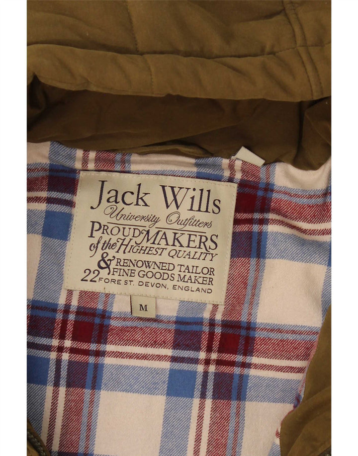 Gilet imbottito con cappuccio da uomo Jack Wills UK 38 medio cachi