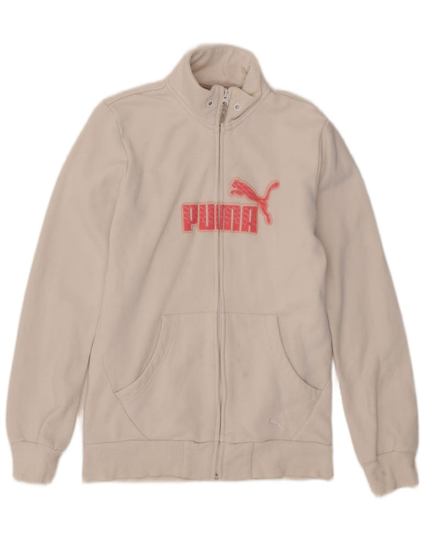Giacca da tuta grafica da donna Puma UK 12 cotone bianco medio