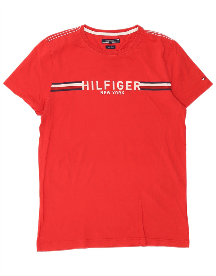 T-shirt grafica da uomo Tommy Hilfiger Top in cotone rosso medio