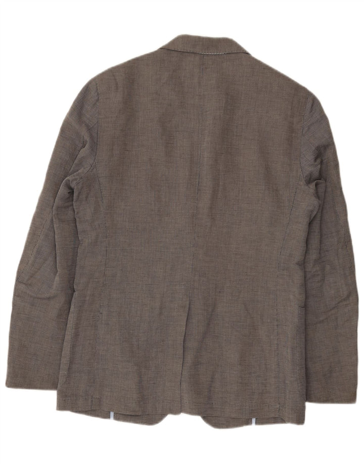 MASSIMO DUTTI Giacca blazer da uomo a 2 bottoni UK 38 Cotone grigio medio