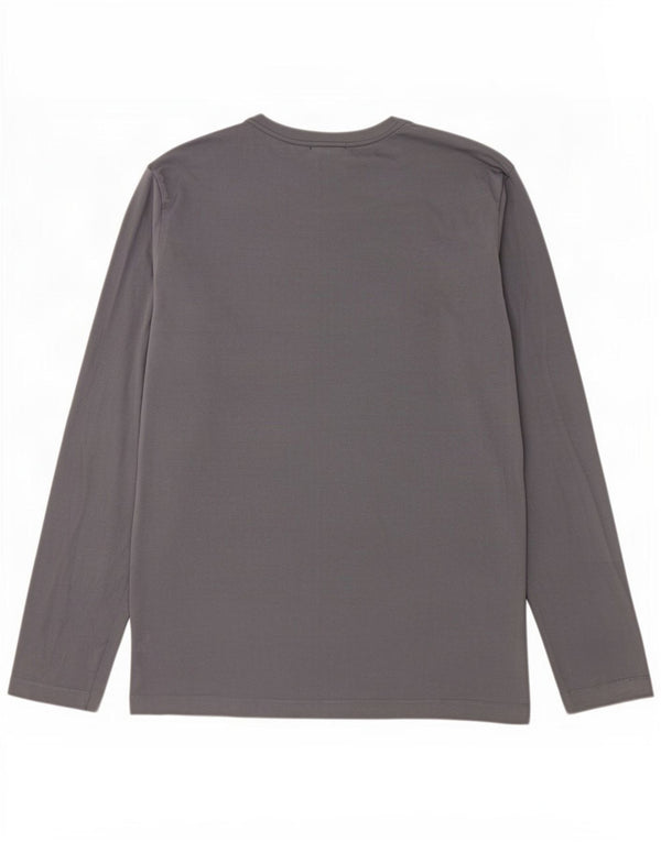 Jack Wolfskin Top grafico da uomo a maniche lunghe UK 44/46 XL Cotone grigio
