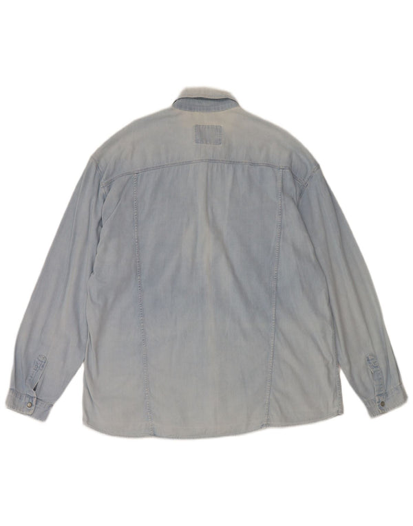 Camicia di jeans vintage da uomo XL blu
