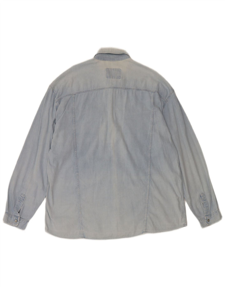 Camicia di jeans vintage da uomo XL blu