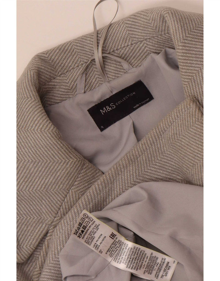 Cappotto da donna Marks & Spencer UK 8 piccolo poliestere grigio