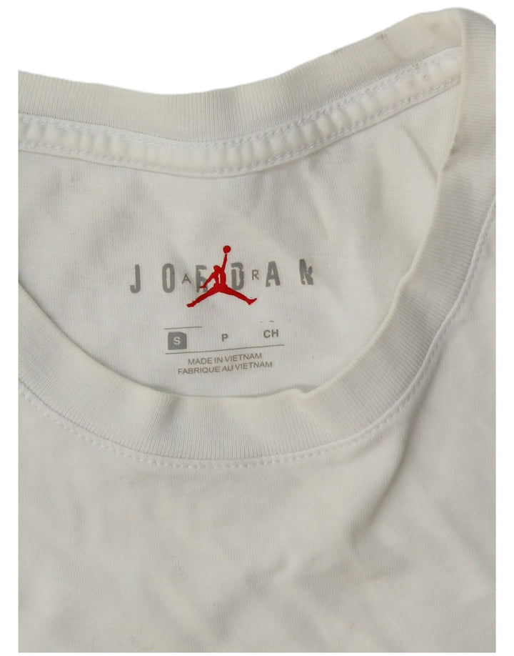 Top a maniche lunghe con grafica Jordan da uomo Small bianco