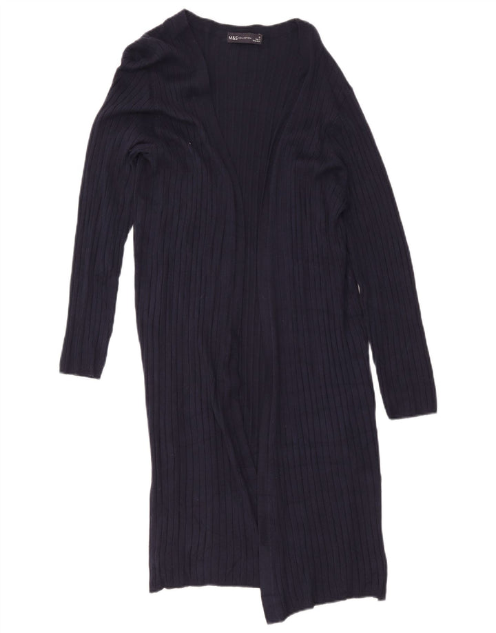 Maglione cardigan lungo da donna Marks & Spencer UK 12 medio blu navy