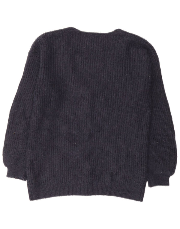 Maglione cardigan oversize da donna Marks & Spencer UK 10 piccolo blu navy