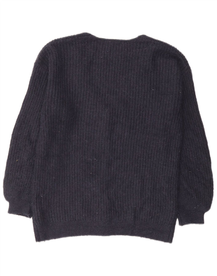 Maglione cardigan oversize da donna Marks & Spencer UK 10 piccolo blu navy