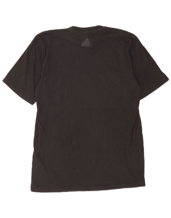 T-shirt grafica Adidas da uomo con vestibilità regolare, cotone medio nero