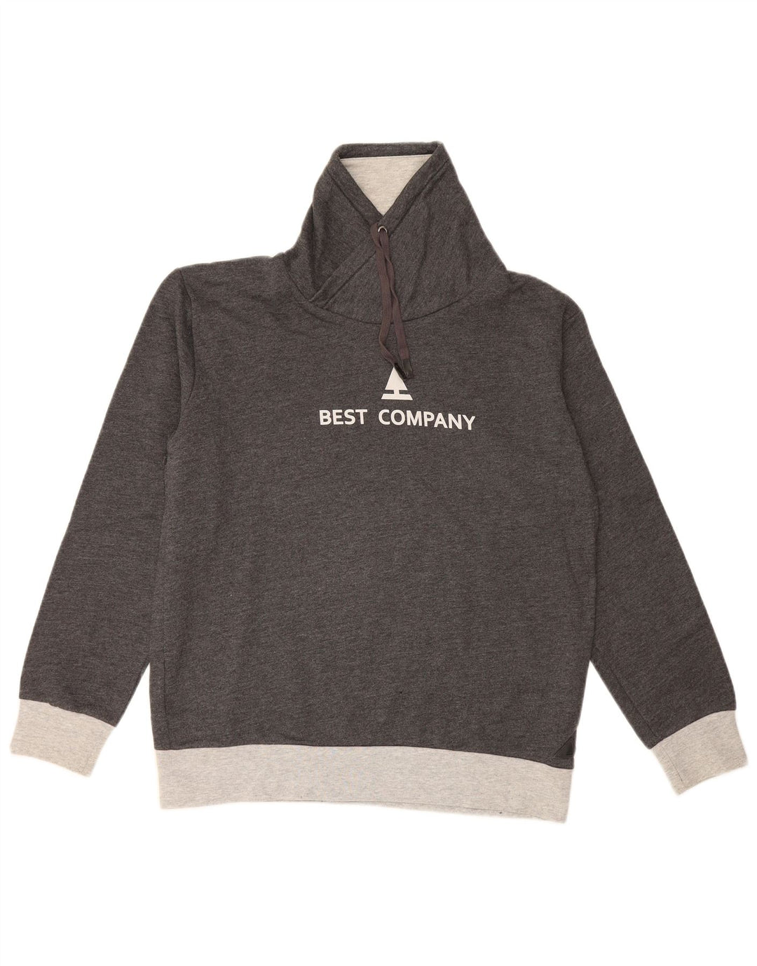 Best Company Felpa con grafica da uomo Maglione grande grigio color block