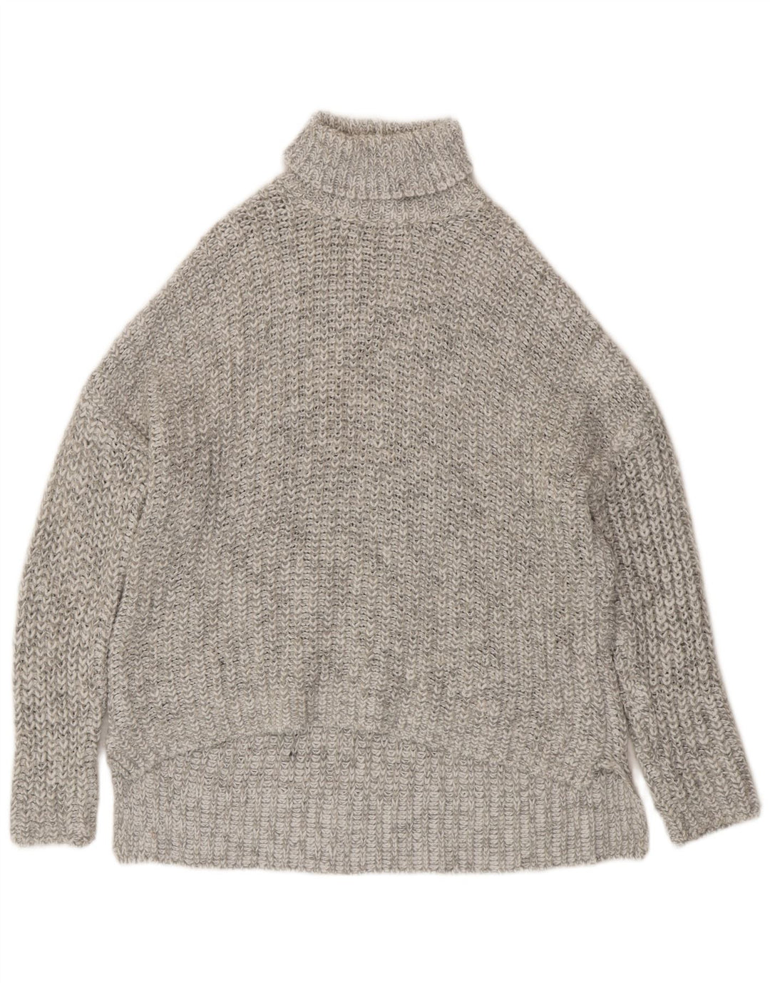 Maglione maglione oversize con collo alto da donna Zara UK 14 Grigio medio chiazzato