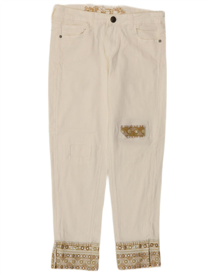 Jeans affusolati da donna Desigual W30 L27 cotone bianco
