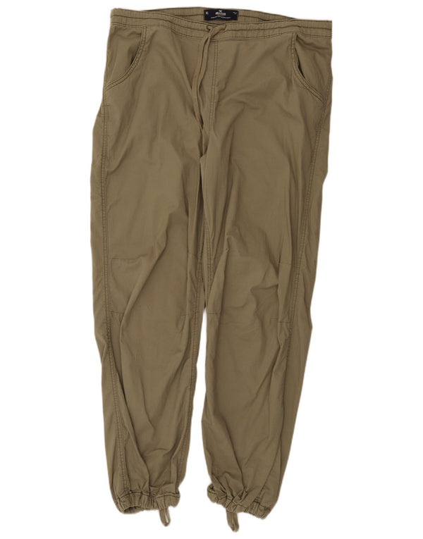 Hollister Pantaloni Joggers Chino da Uomo XL W38 L29 Cotone Kaki