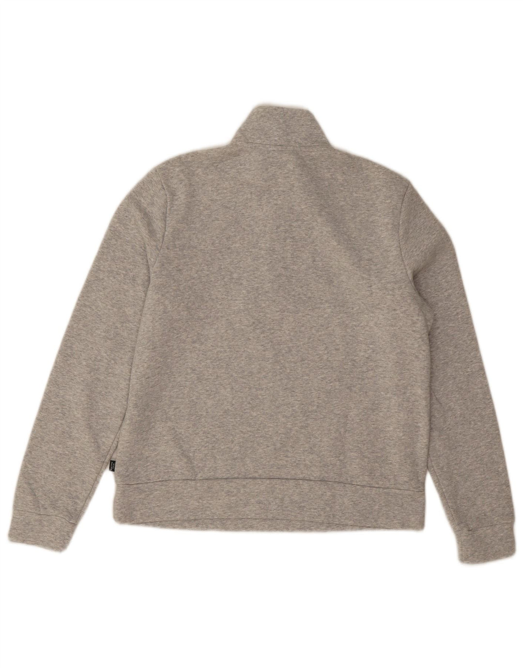 Felpa da donna con collo con zip Puma, maglione UK 14, cotone grigio medio
