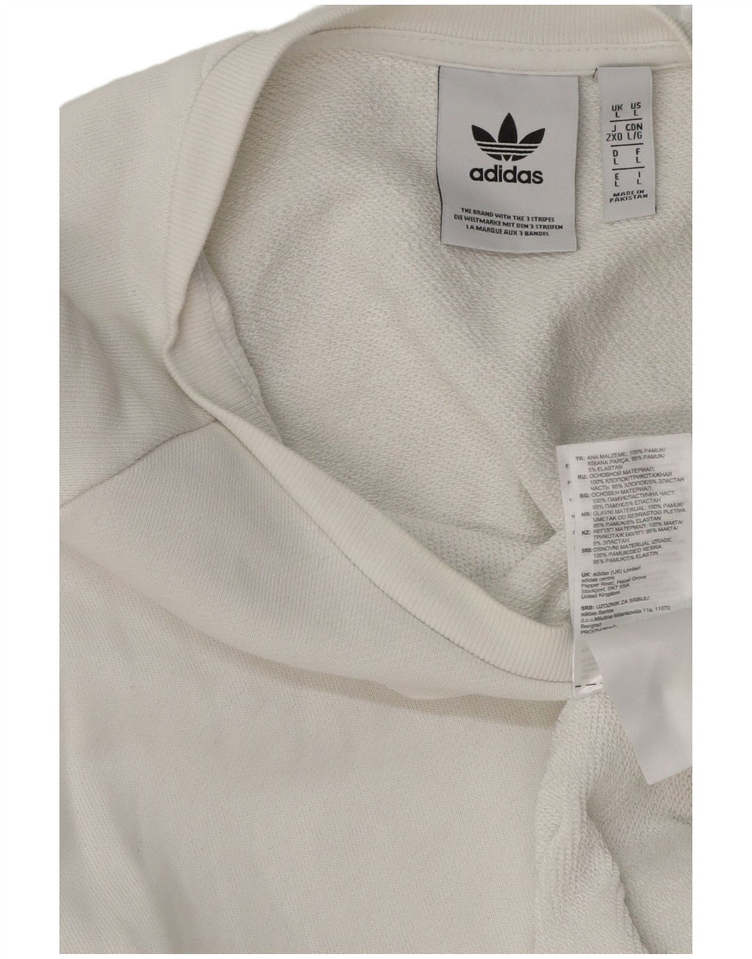Felpa da uomo ADIDAS maglione grande cotone bianco