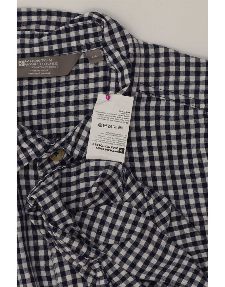 Camicia a maniche corte da uomo Mountain Warehouse Large in cotone a quadretti blu navy