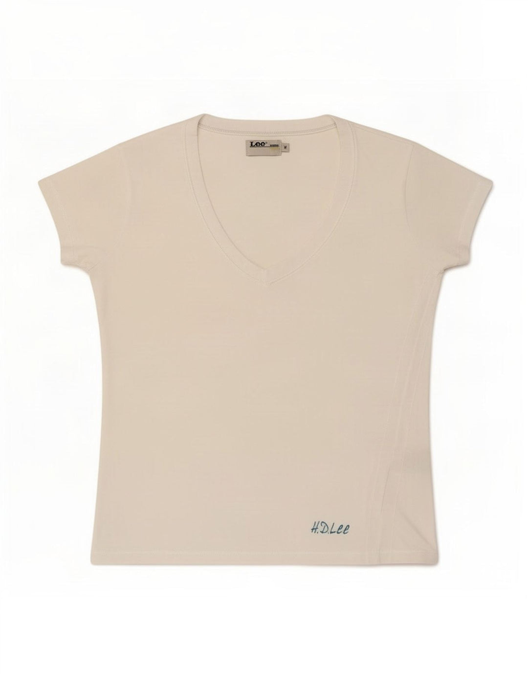 Maglietta da donna Lee Top UK 12 cotone bianco medio
