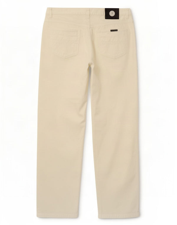 Pantaloni Casual Dritti Uomo Trussardi W40 L30 Cotone Bianco