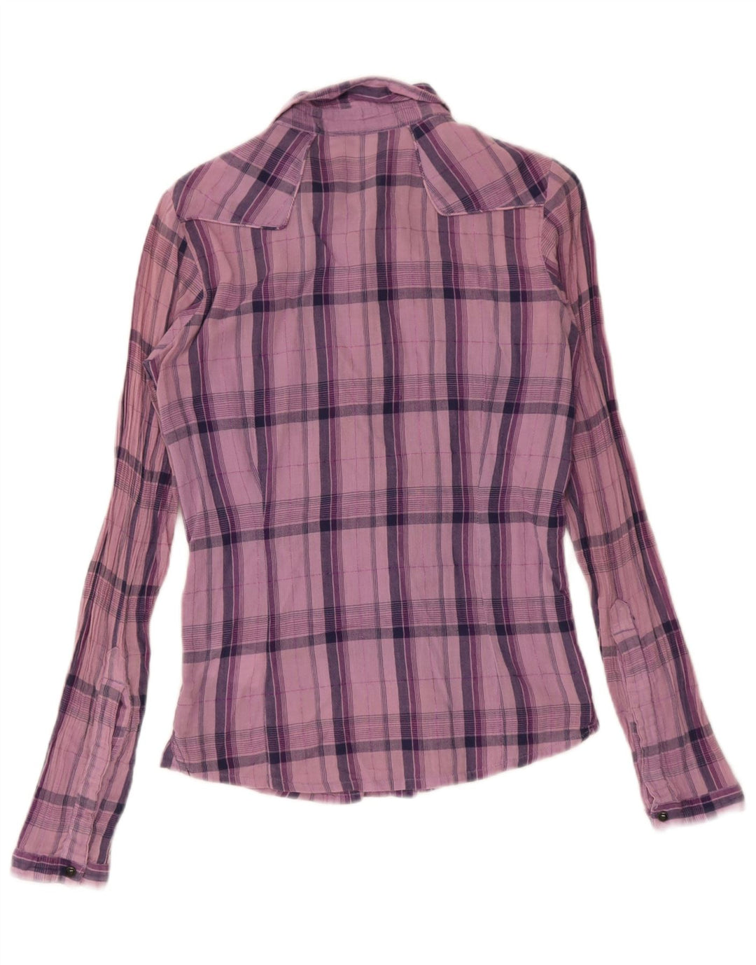 Camicia da donna Lee UK 10 piccolo cotone scozzese viola