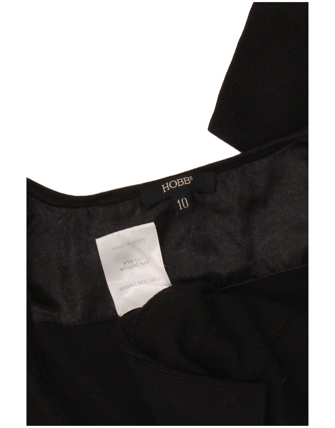 Maglione cardigan con cravatta frontale da donna Hobbs UK 10 piccolo cotone nero