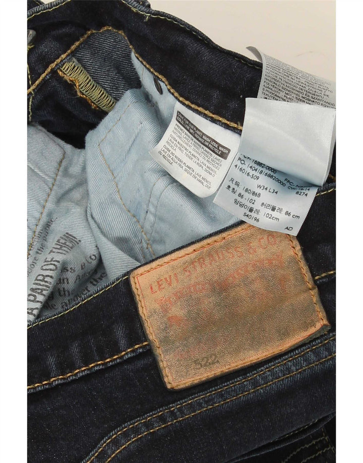 Levi's Uomo 522 Jeans Slim W34 L34 Cotone Blu Navy