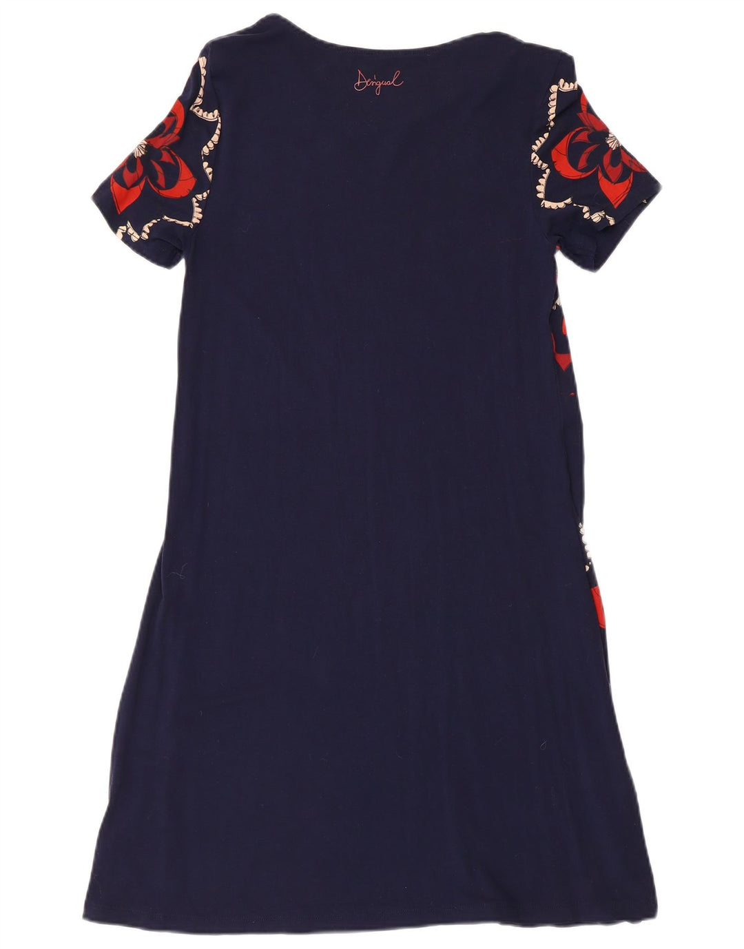 DESIGUAL Abito a trapezio da donna UK 8 Piccolo in viscosa floreale blu navy