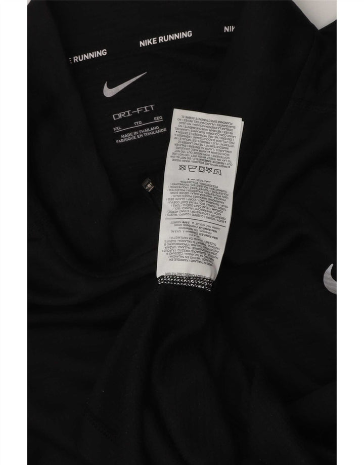 Maglia da tuta pullover con zip e collo Nike Dri Fit da uomo 2XL poliestere nero
