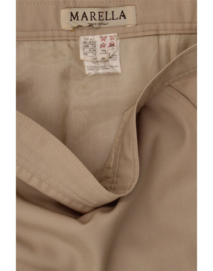 Gonna a tubino da donna Marella UK 16 Large W30 Beige Lana