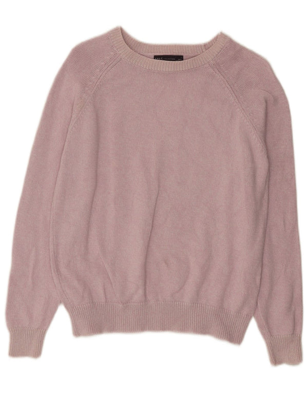 Maglione maglione con scollo a barca da donna Marks & Spencer UK 10 piccolo viola screziato