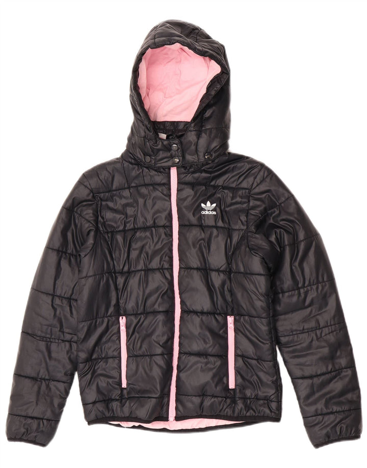 Giacca imbottita con cappuccio Adidas bambina 11-12 anni in poliestere nero