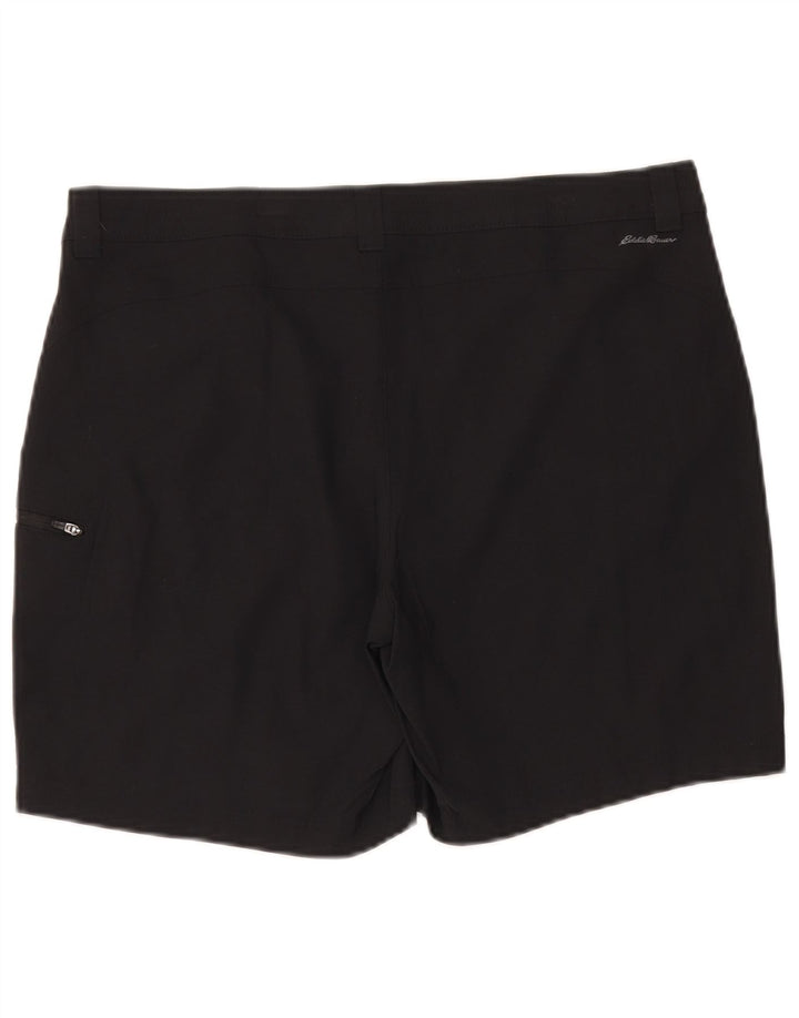 Pantaloncini cargo a vita alta da donna Eddie Bauer US 14 XL W36 nylon nero