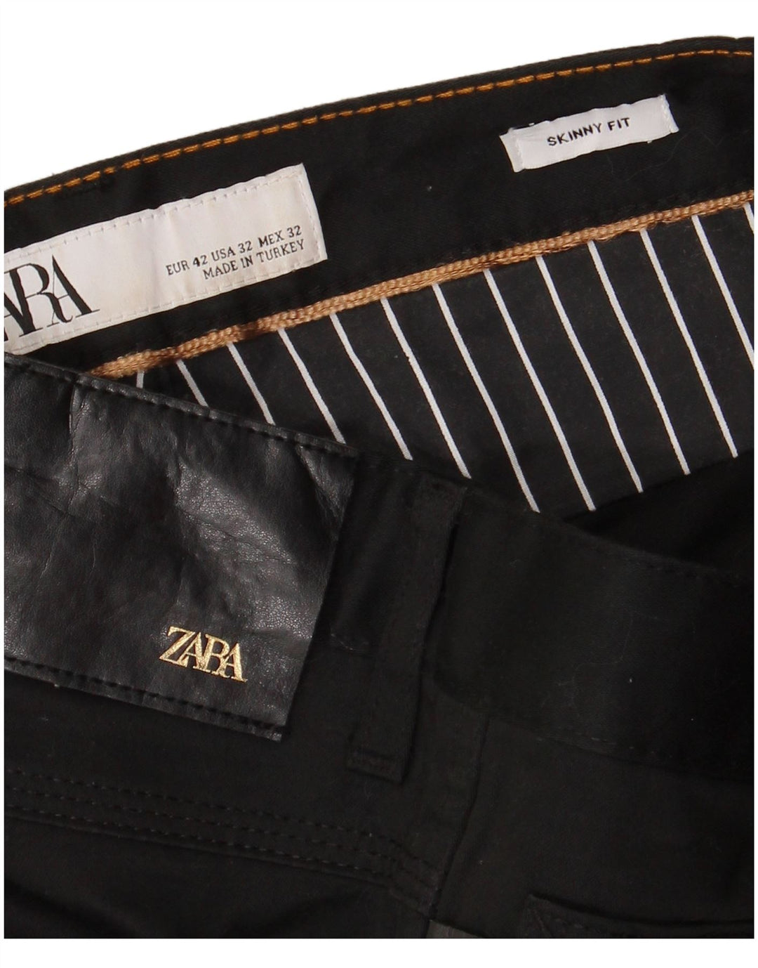 Pantaloni skinny casual da uomo ZARA EU 42 Large W32 L31 cotone nero