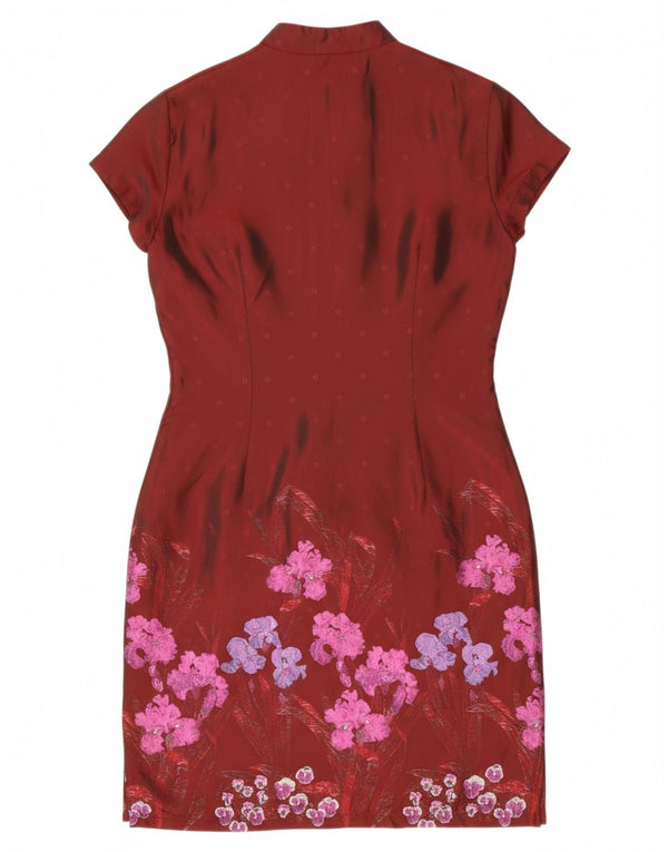 KOOKAI Womens Sheath Dress EU 40 Medium Maroon Floral Polyester