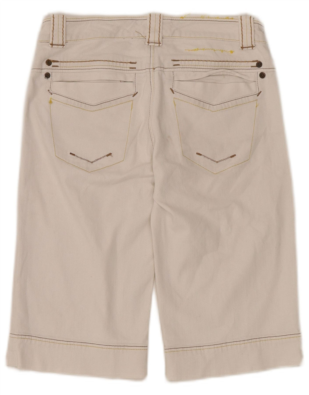Pantaloncini di jeans da donna Sportmax UK 8 piccoli W27 cotone bianco