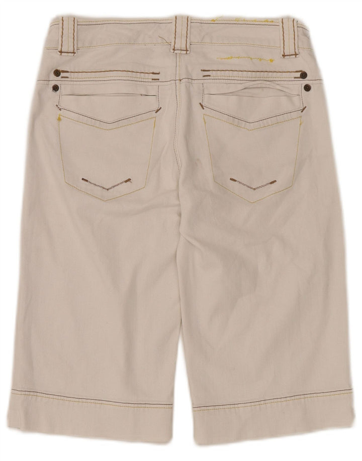 Pantaloncini di jeans da donna Sportmax UK 8 piccoli W27 cotone bianco
