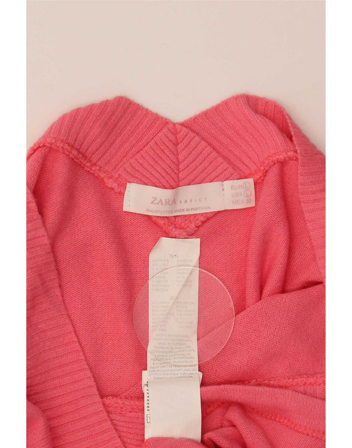 Top Zara da donna a maniche lunghe UK 12 Large rosa in viscosa